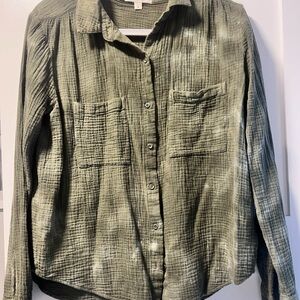 Cloth & Stone Sage Green Tye die Shirt